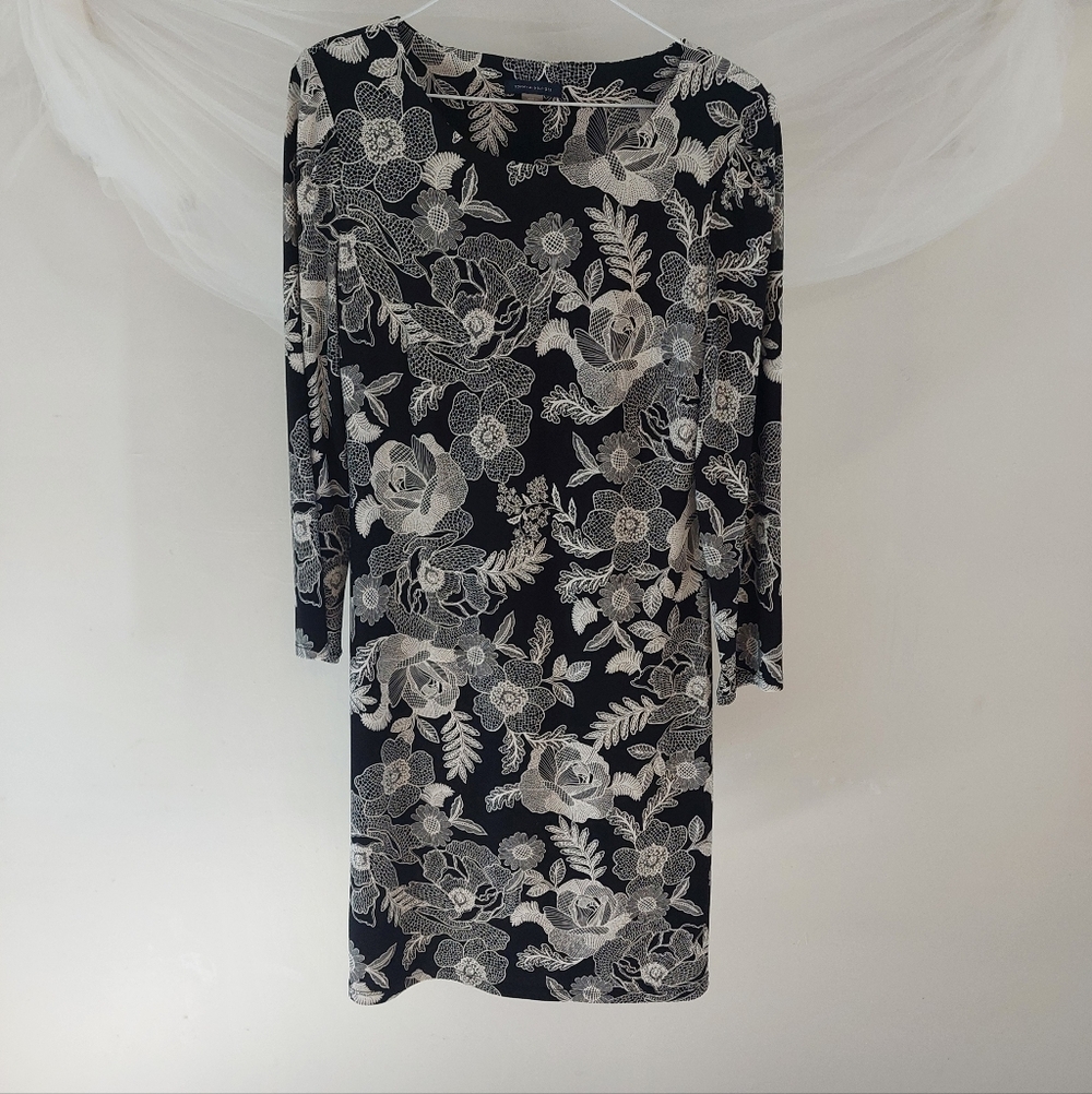 Tommy Hilfiger A-Line Black & White Floral Dress